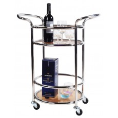Stainless Steel Serving Cart with Easy Moving Flexible Wheels